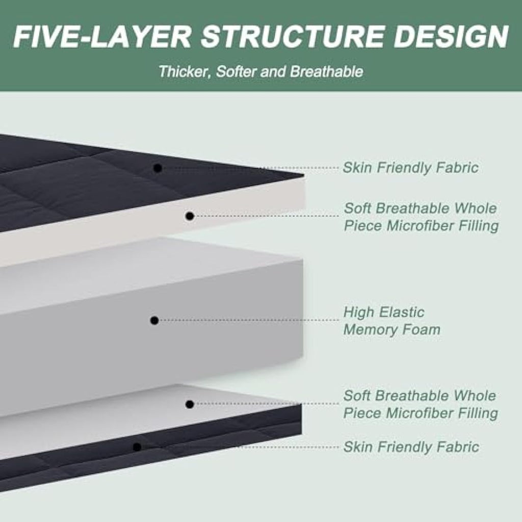 ZIKEBTUY Floor Mattress – 10cm Memory Foam Foldable Japanese Futon Bed