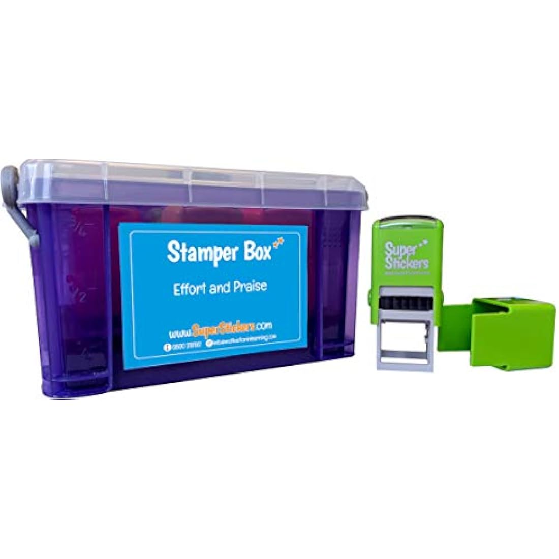 SuperStickers Teacher Praise Stampers – 6 Piece Set with Storage Box