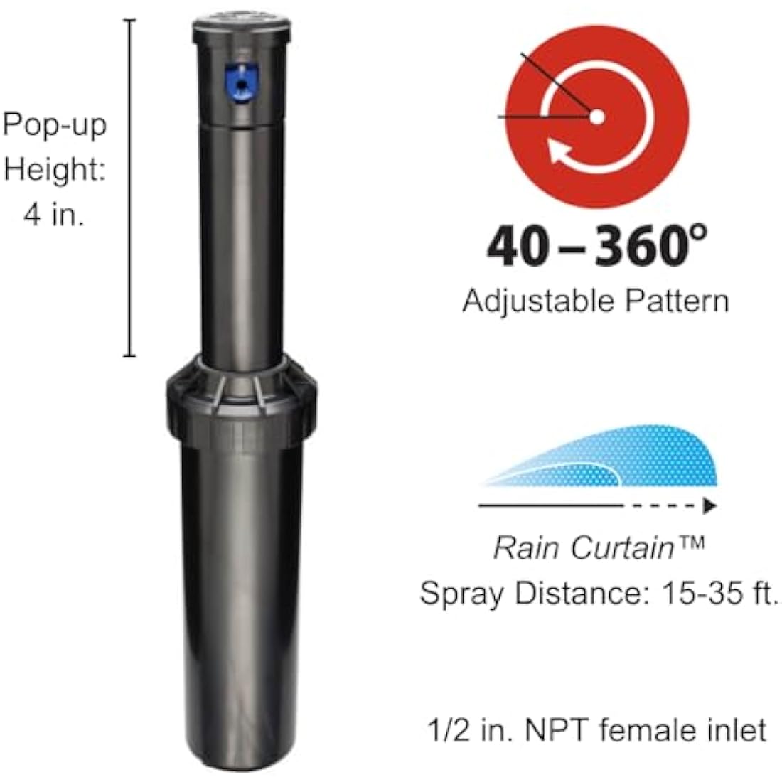 Rain Bird CP3504PC Gear Drive Rotor Sprinkler with Nozzles, 12-Pack