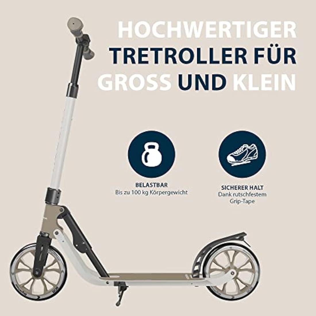 HUDORA BigWheel 205 Advanced Scooter – Foldable Aluminium Kick Scooter