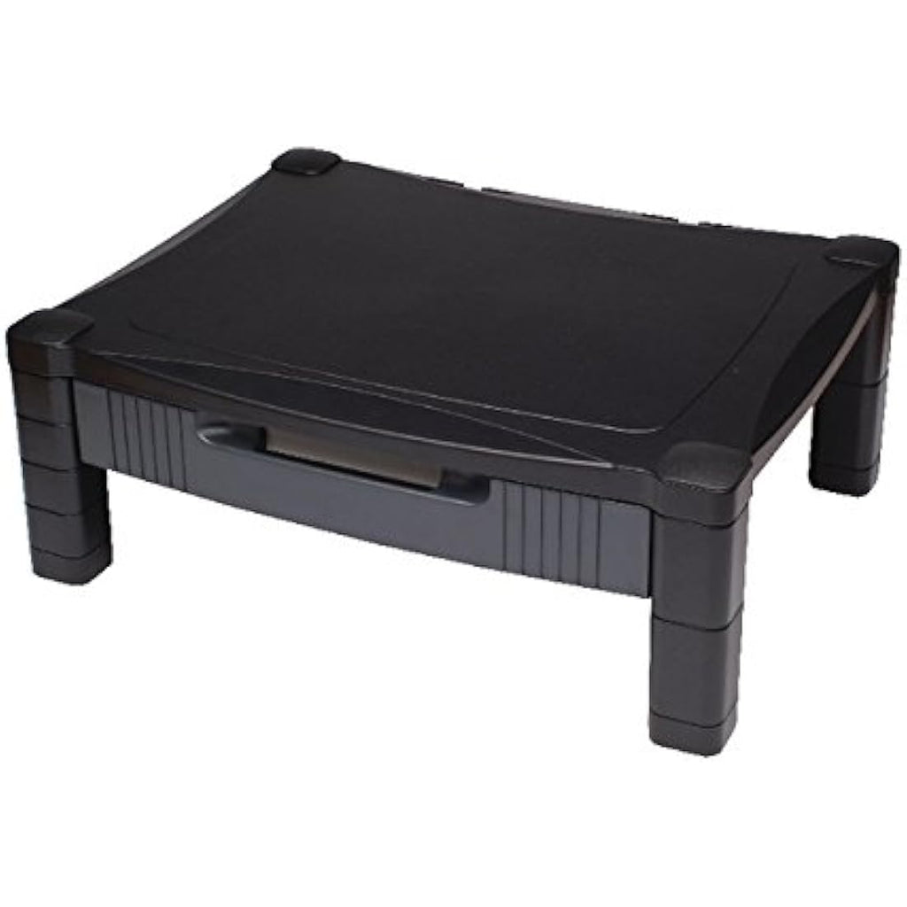 Contour Ergonomics Adjustable Monitor Stand with Drawer - Black