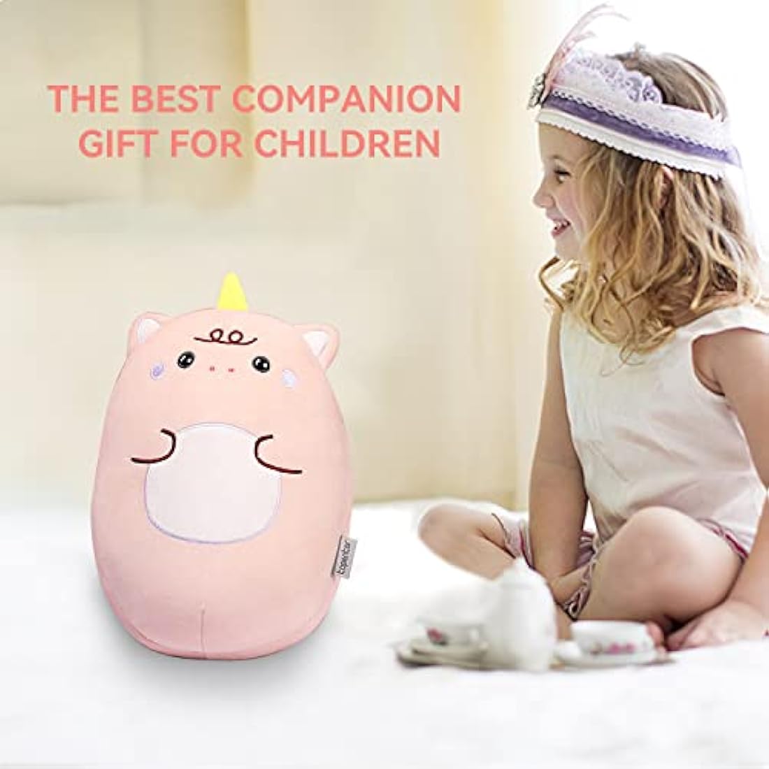 JOYRAVO 2-in-1 Kids Unicorn Travel Pillow | Convertible Neck Support