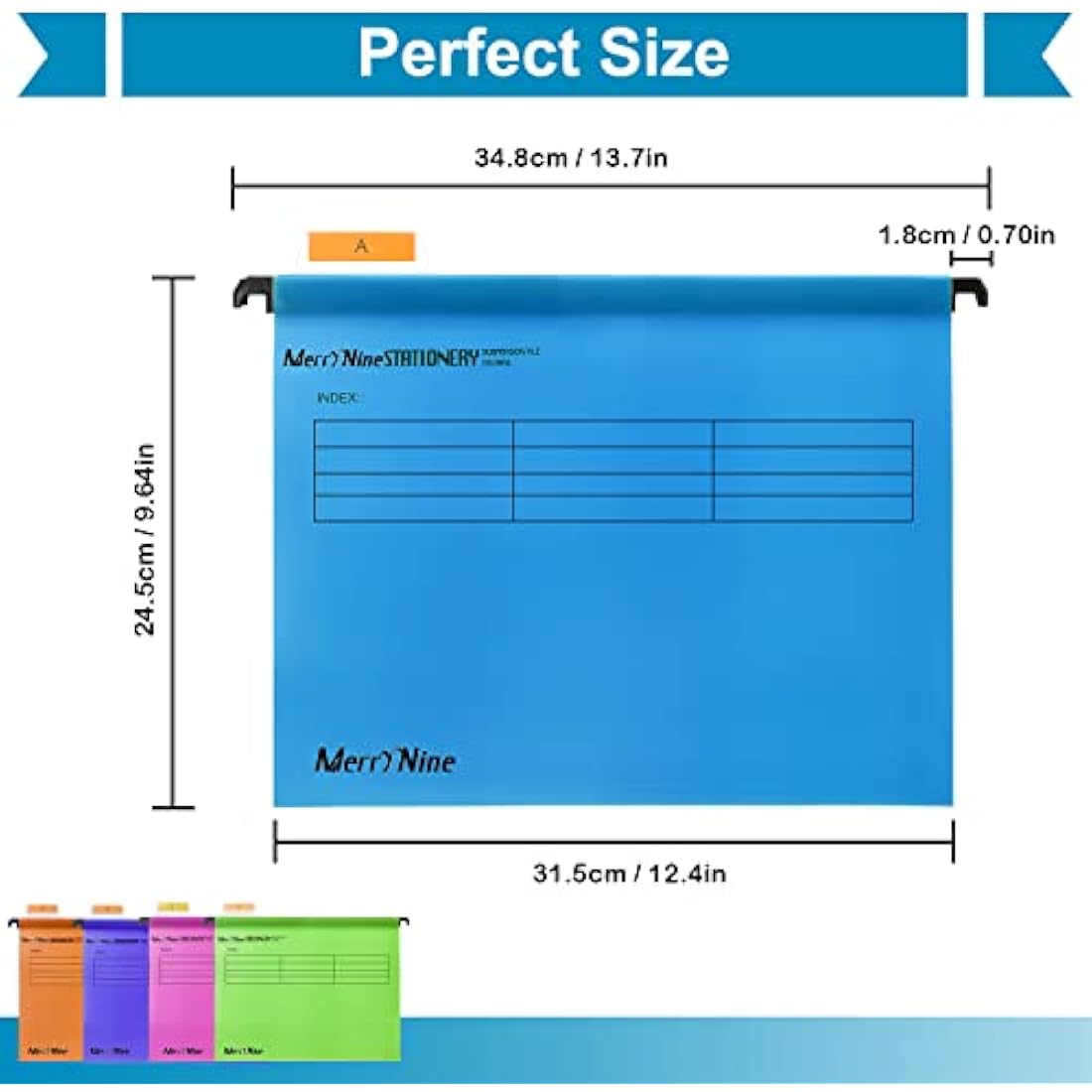 Jolof Store A4 Suspension Files - 15 Pack Polypropylene Hanging Folders