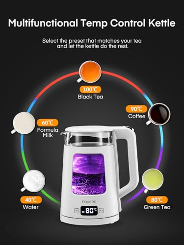 Electric Kettle – 1.7L Glass Tea Kettle with Temp Control