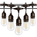 Spacelumen 49FT Outdoor String Lights | 16 S14 LED Bulbs | IP65 Waterproof