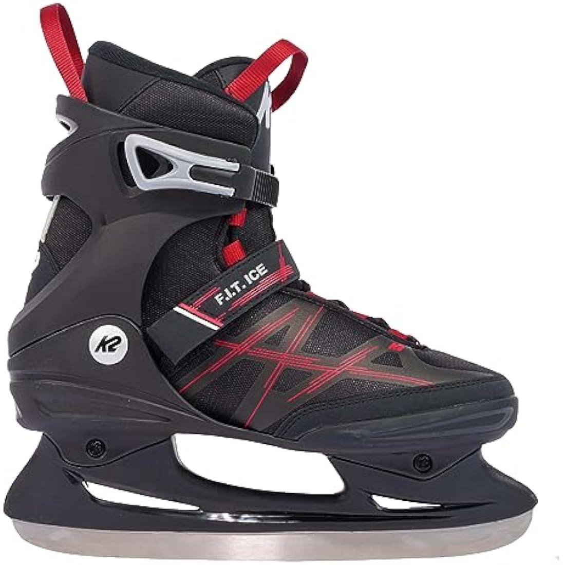 K2 F.I.T. Ice Skates – Men's Recreational Winter Skates, Black/Red