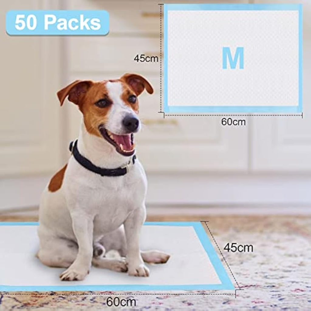 RCruning-EU Puppy Training Pads | 50 Pack Leakproof Dog Pee Mats (60x45cm)