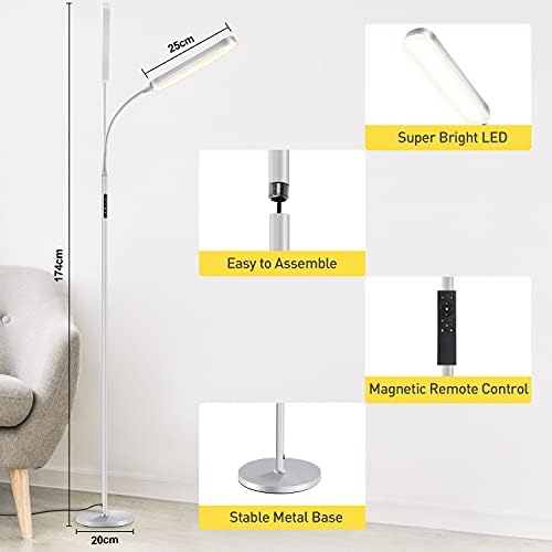 OUTON LED Floor Lamp – 15W Dimmable Modern Standing Lamp with Remote