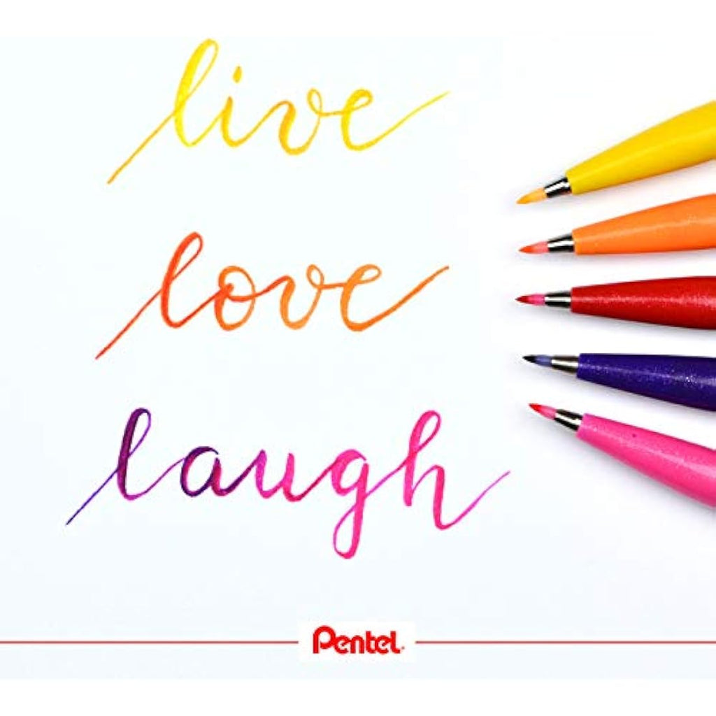 Pentel Brush Sign Pen Set – 24 Fibre Tip Calligraphy Drawing Markers