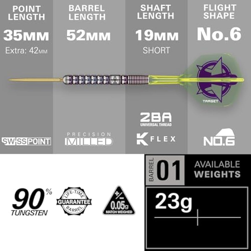 Target Darts Luke Littler 2025 World Champion 90% Tungsten Steel Tip - 23g