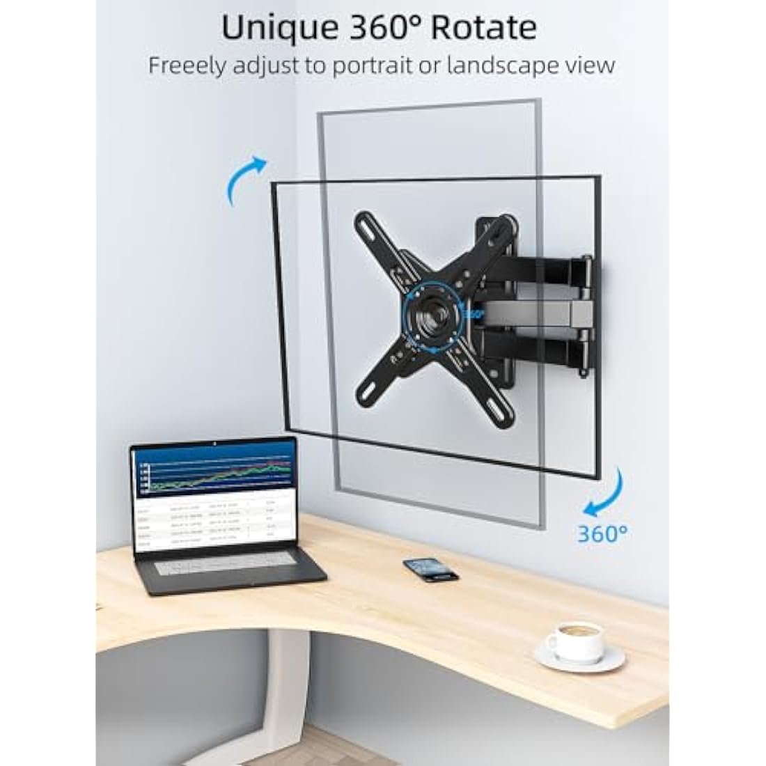 Home Vision Full Motion TV Wall Mount – 21.9" Long Reach Swivel Bracket