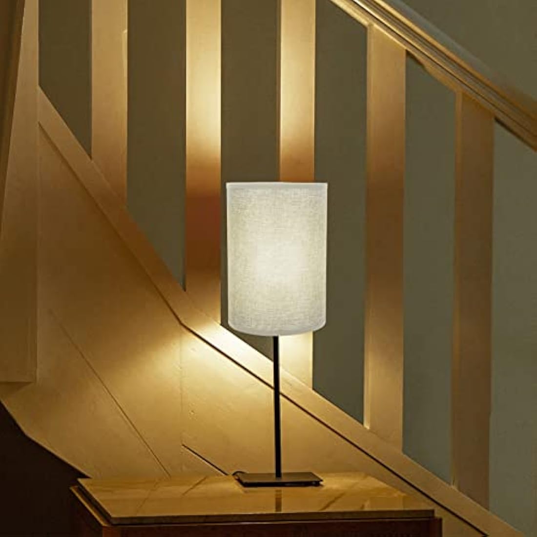 Linen Drum Lamp Shade – 2pcs Clip-on Cylinder Fabric Shades