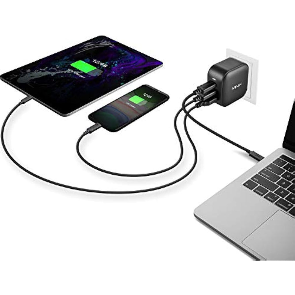 MINIX 66W GaN Wall Charger | 3-Port USB-C & USB-A Fast Adapter