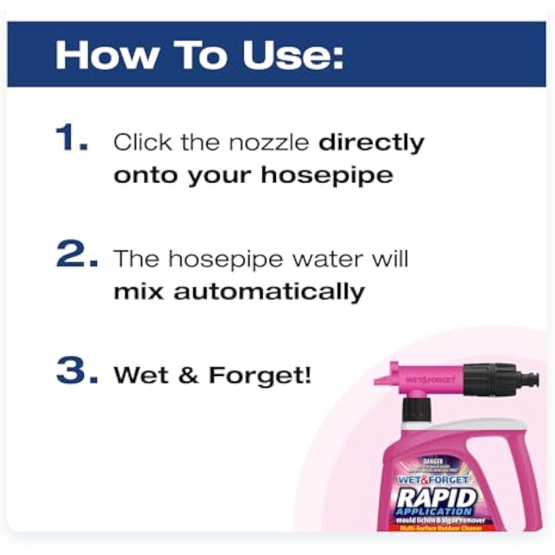 Wet & Forget Rapid Application Mould & Algae Remover - 2L Patio Cleaner