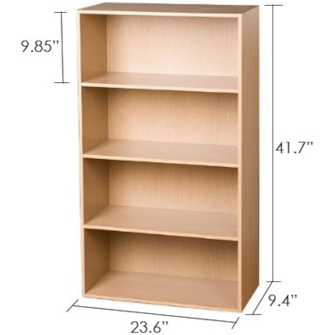 Furinno Pasir 4-Tier Open Shelf Display Rack - Steam Beech Wood
