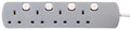 Pro Elec 4 Gang Individually Switched Extension Lead - 10m Grey Cable