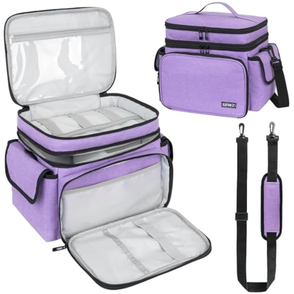 LEFOR·Z Extra Large Double-Layer Sewing Box Organizer Bag - Purple