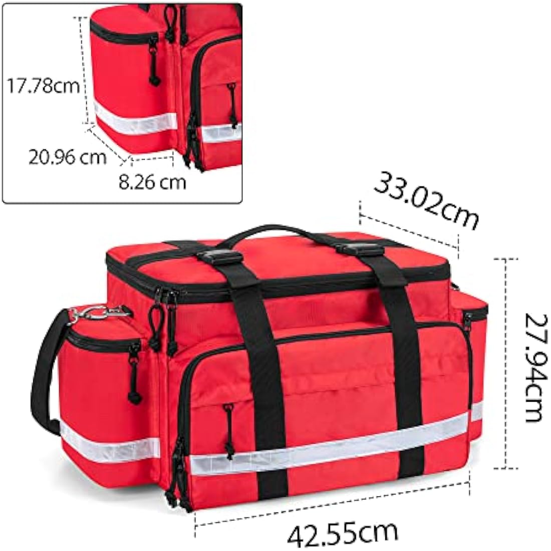Damero Medical Supplies Bag | Large First Responder Trauma Bag - Red