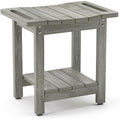 LUE BONA HDPS Shower Bench – Waterproof Bath Stool with Shelf, Grey