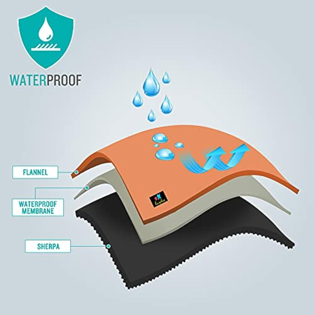Luciphia Waterproof Pet Blanket – Fluffy Double Layer Dog Cover, Black, XL