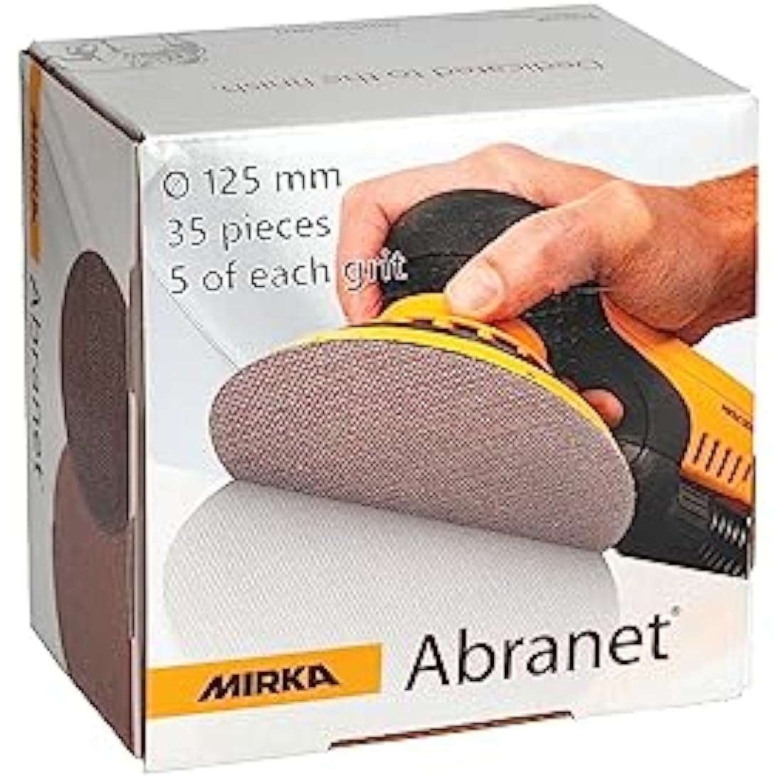 Mirka Abranet 125mm Sanding Discs – 35-Piece Mix Pack (80-600 Grit)