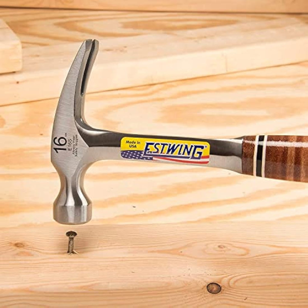Estwing E16S 16 oz Rip Hammer | Leather Grip & Straight Claw