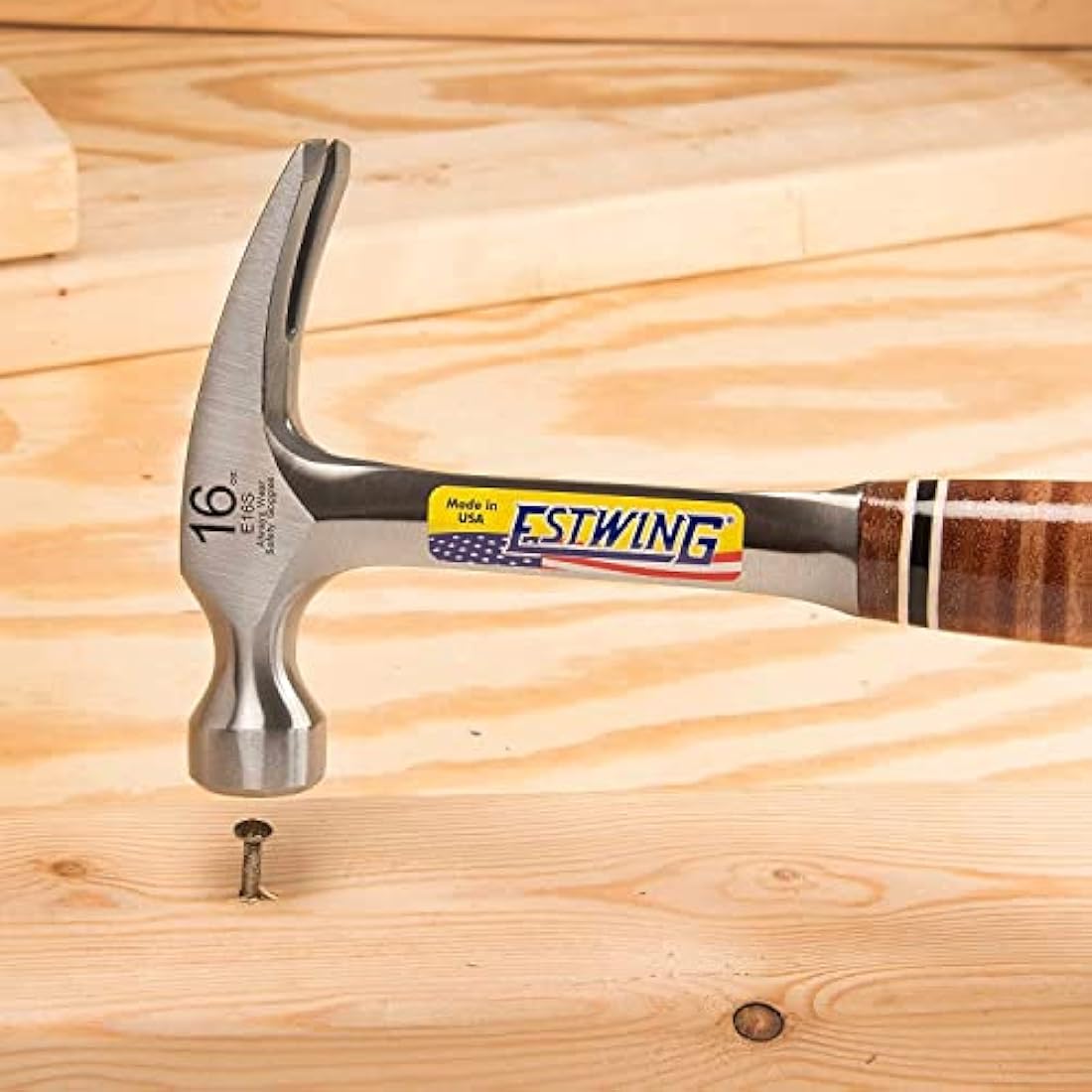 Estwing E16S 16 oz Rip Hammer | Leather Grip & Straight Claw