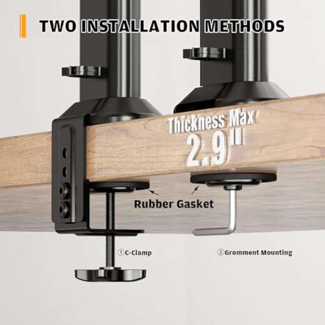 HEMUDU Dual Monitor Stand – Vertical Stack Desk Mount for 13-34 Inch Screens