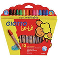 GIOTTO be-bè Large Colouring Pencils – 12 Washable Colours for Ages 2+