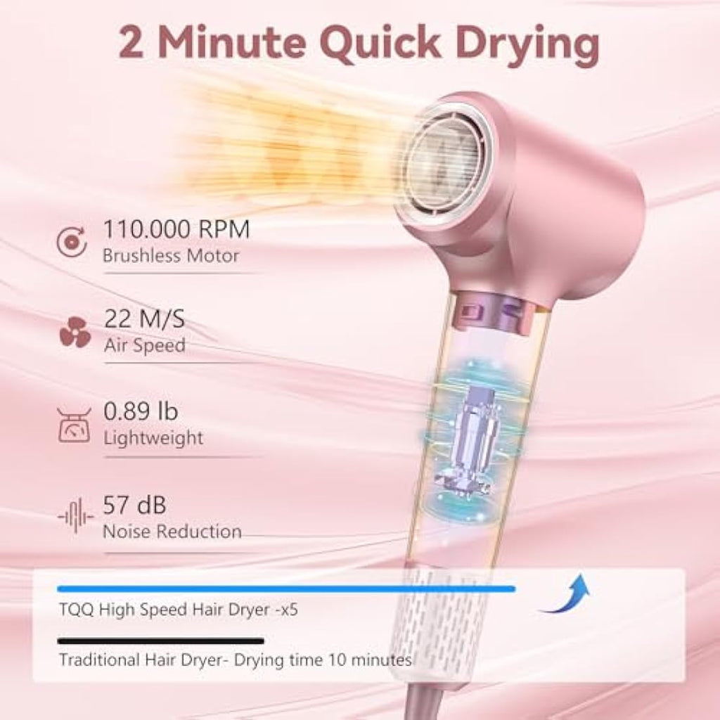 TQQ High-Speed Ionic Hair Dryer – 110,000 RPM Fast Drying Blow Dryer