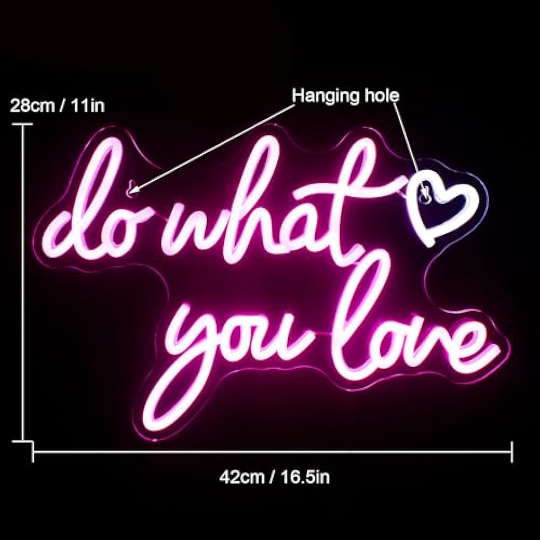 Jolof Store Do What You Love Neon Sign – Pink LED Wall Decor for Bedroom