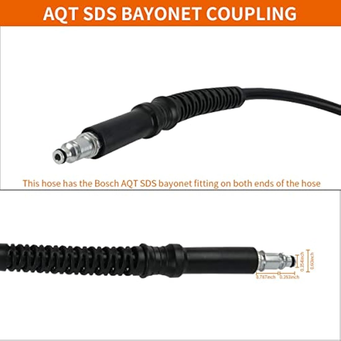 Fai Top 15M High Pressure Hose for Bosch AQT Washers | Tangle-Free Black