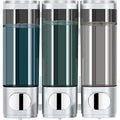 Modunful 3-Chamber Shower Soap Dispenser – Wall Mounted No Drill Silver