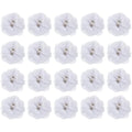 Jolof Store White Chiffon Flower Heads with Rhinestones - 20 Pack