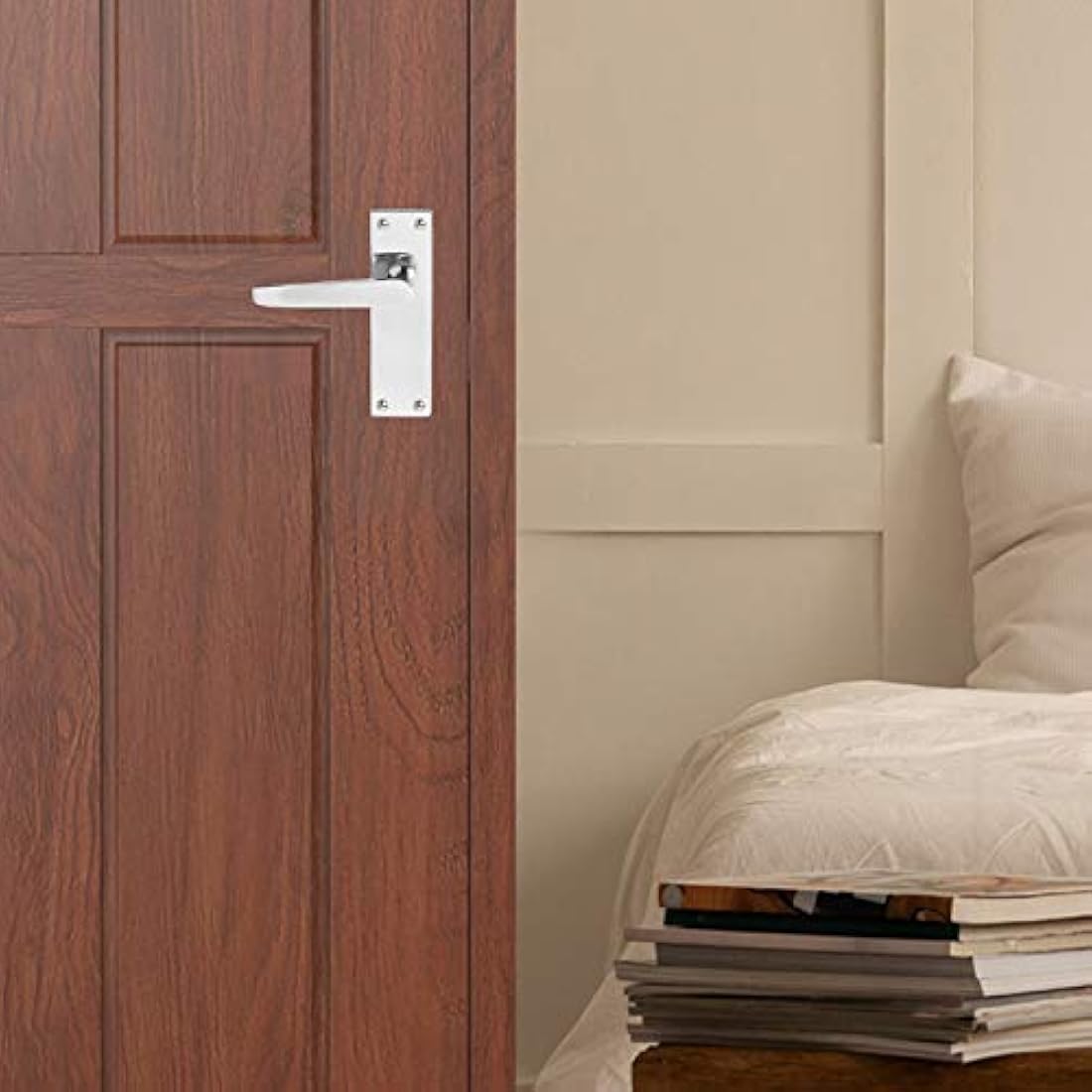 XFORT Polished Chrome Victorian Lever Latch Door Handles | 1 Pair