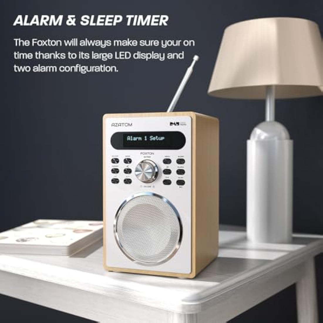 Azatom Foxton FX2 DAB/DAB+ Digital Radio with Bluetooth - Oak