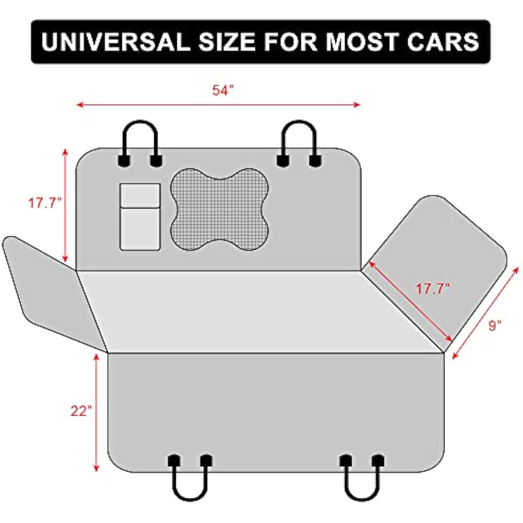 Plutus Pet Dog Car Seat Cover | Waterproof Hammock with Mesh Window