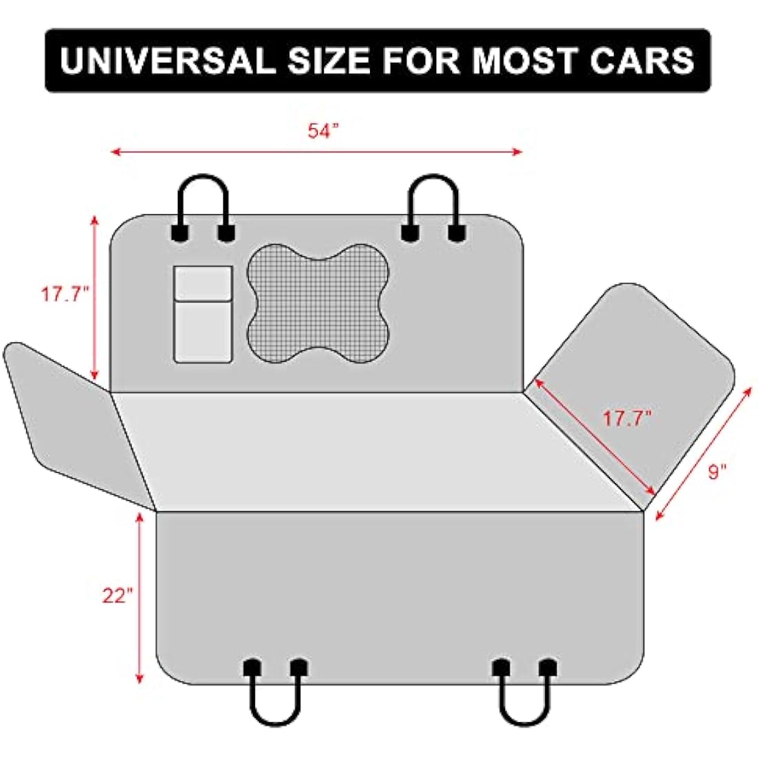 Plutus Pet Dog Car Seat Cover | Waterproof Hammock with Mesh Window