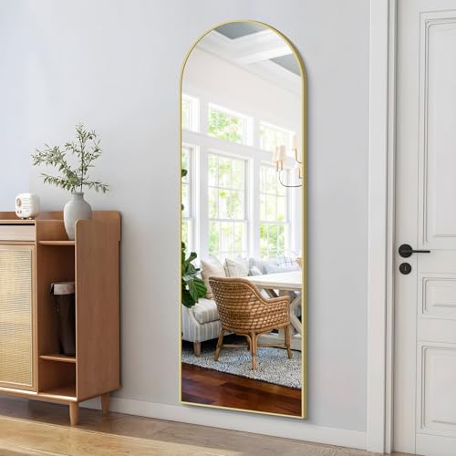 COFENY Arch Full Length Mirror | 161x52cm Gold Aluminum Floor Mirror