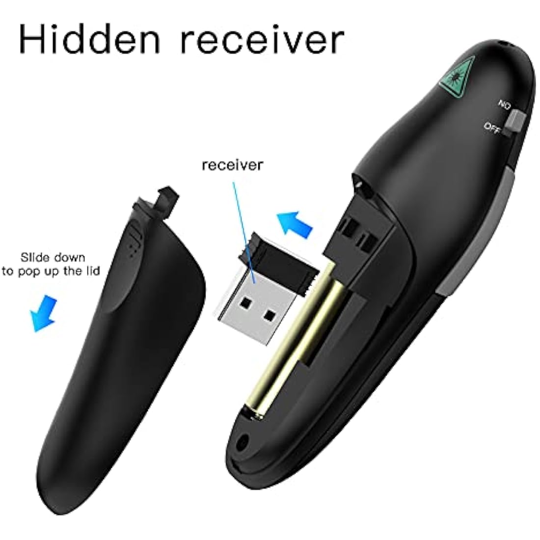 QUI Wireless Presentation Clicker – 2.4GHz PPT Remote for Mac & Laptop