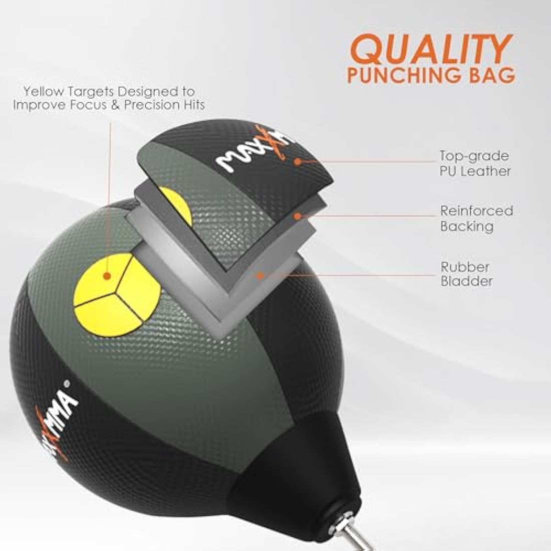MaxxMMA Cobra Reflex Punching Bag – Adjustable Speed Boxing Stand