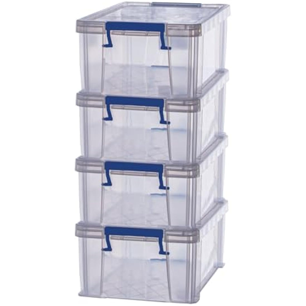 Bankers Box ProStore 10L Stackable Plastic Storage Boxes - 4 Pack
