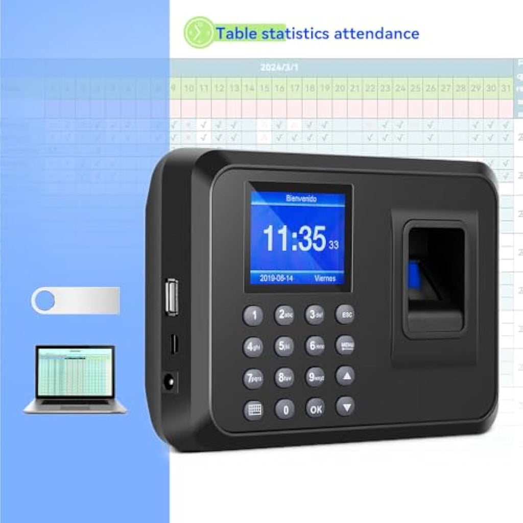 Diseleri Biometric Fingerprint Time Clock – Employee Punch Card Machine