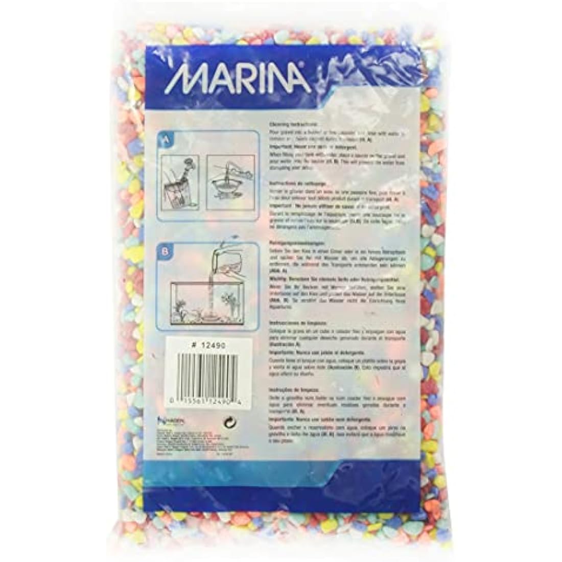 Marina Multi-Colour Decorative Aquarium Rainbow Gravel - Non-Toxic, 2 kg