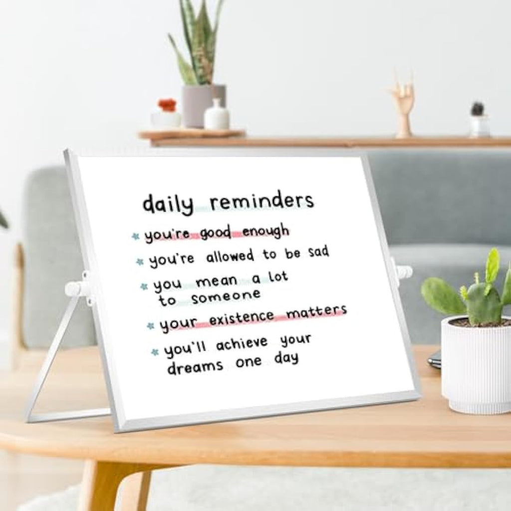 DOLLAR BOSS Magnetic Desktop Whiteboard | 30x40cm Double Sided Dry Erase