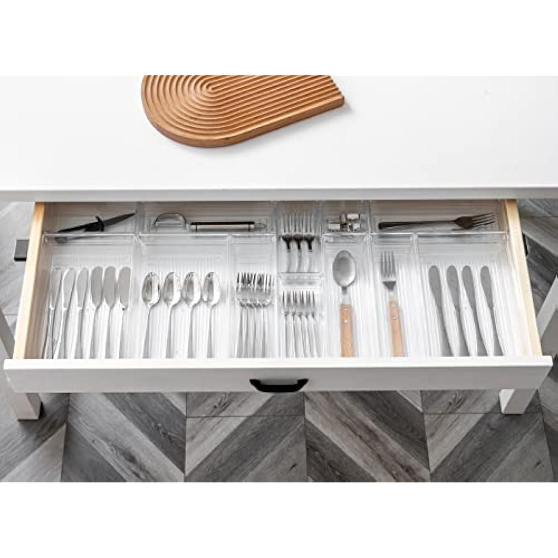 Jolof Store 25 PCS Clear Plastic Drawer Organizer Trays for Makeup