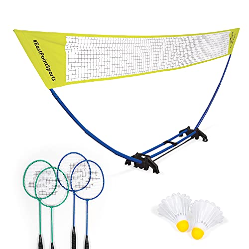 EastPoint Sports 4-Player Badminton Set | Portable 15ft Net & Rackets