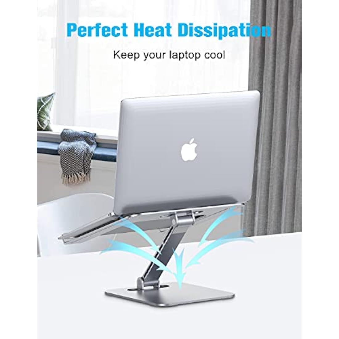 Jolof Store Laptop Stand – Ergonomic Adjustable Aluminum Riser (Silver)