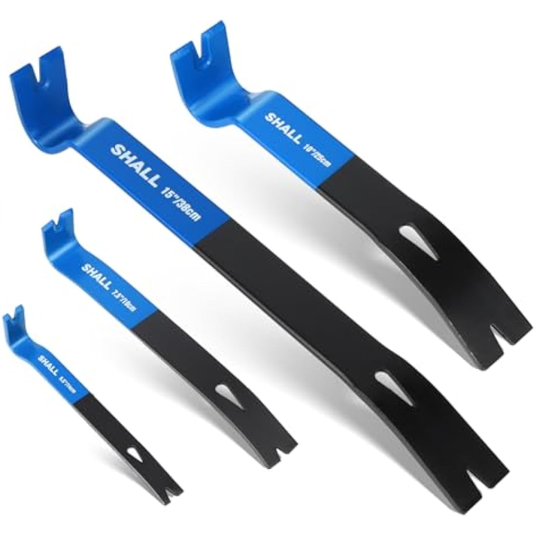 SHALL 4-Piece Flat Pry Bar Set | Heavy Duty Steel Nail Puller Tools