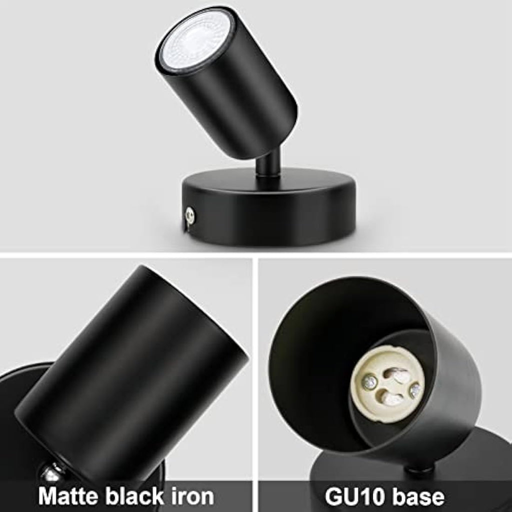 Jolof Store Matt Black Industrial Wall Spotlight - Adjustable GU10